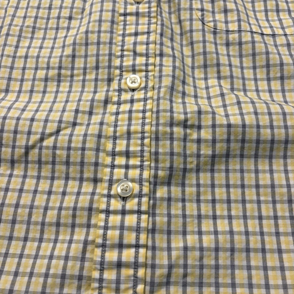 Tommy Hilfiger Men's Medium Classic Fit Plaid Shirt Yellow Blue Cotton - Picture 6 of 11